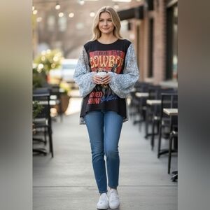 Zutter Cowboy Poncho Long Sleeve Top Medium Rodeo Western